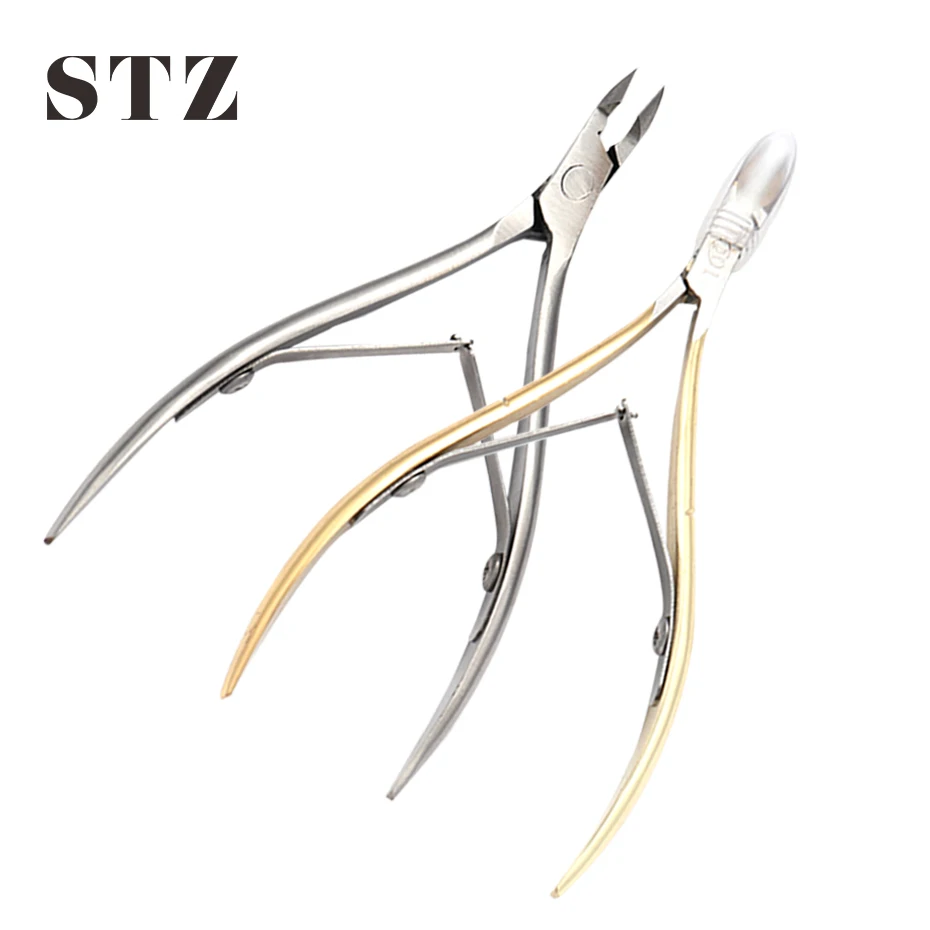 Профессиональный щипчик для кутикулы ногтей золотистый Серебристый Пинцет