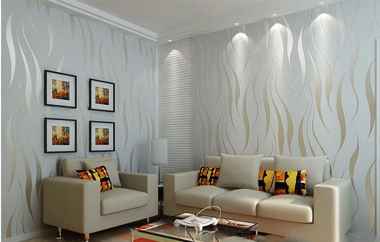 

Modern Minimalist Striped Wavy Pattern 3D Non-Woven Wallpaper Living Room Bedroom TV Backdrop Wall Wallpaper