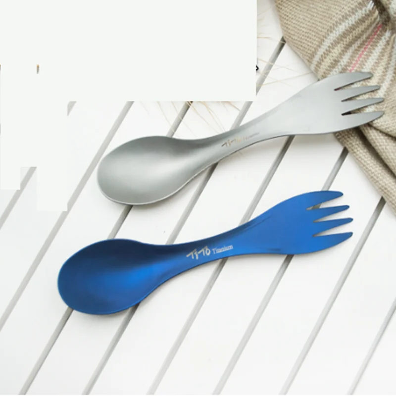 Вилка из титанового сплава портативная ложка для пикника и отдыха на открытом