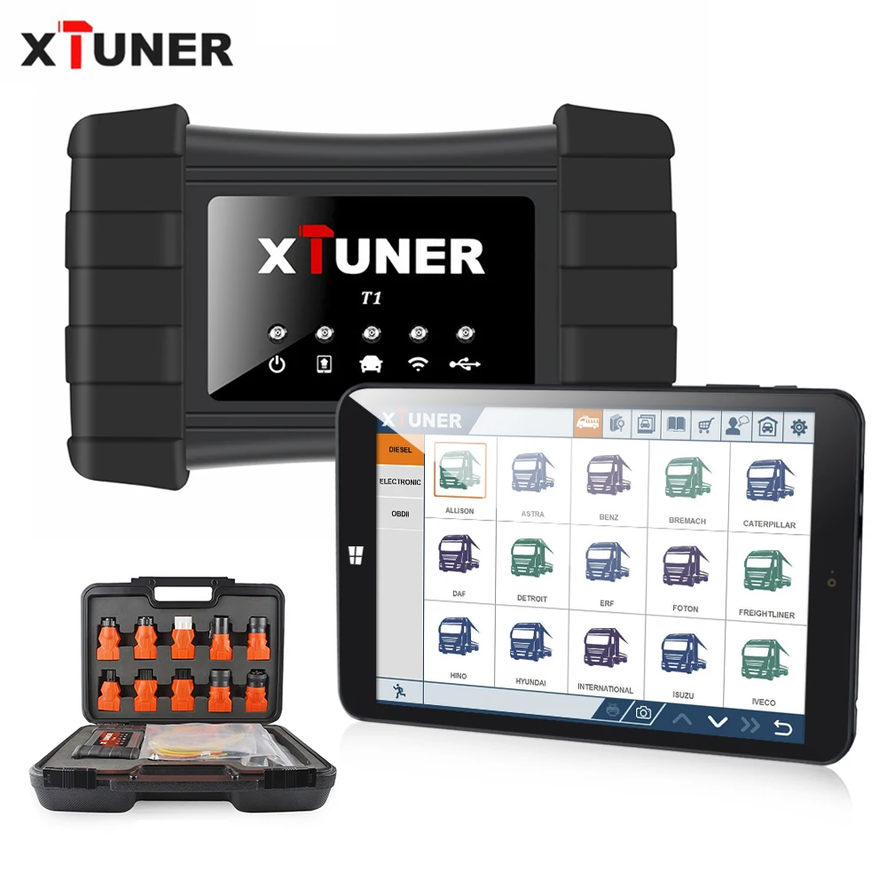 XTUNER T1 HD тяжелых грузовиков OBD2 автомобильный диагностический инструмент с подушкой безопасности грузовика ABS DPF EGR сброс OBD автоматический диагностический сканер