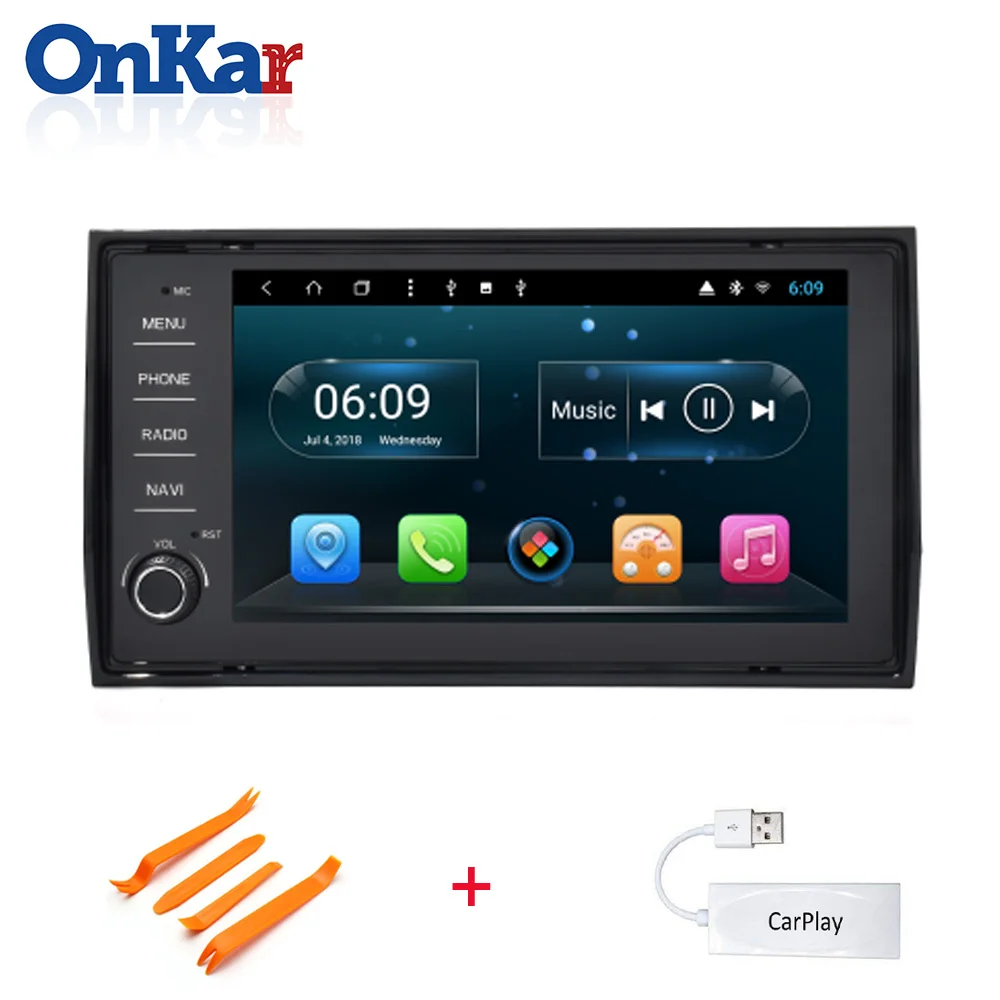 ONKAR 1 Din радио-Кассетный проигрыватель для Skoda Kodiaq No DVD Android 8,1 Автомобильный USB с обезьянкой SD карта USB камера заднего вида - Цвет: With CarPlay