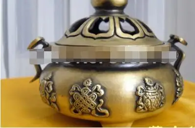Тибетский Храмовая бронзовая фигурка Буддизм статуя Ruyi 8 счастливый Плетеный
