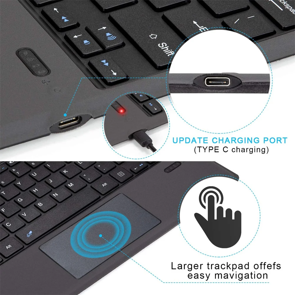 bluetooth keyboard for microsoft surface pro 3 4 5 6 7 go 2 wireless backlight touchpad keyboard tablet pc laptop gaming keyboar free global shipping