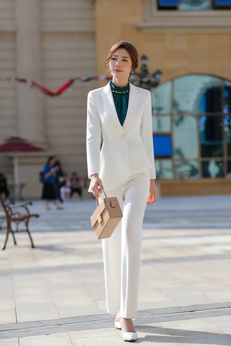 Новый Модный комплект из 2 предметов женские брючные костюмы элегантный тонкий