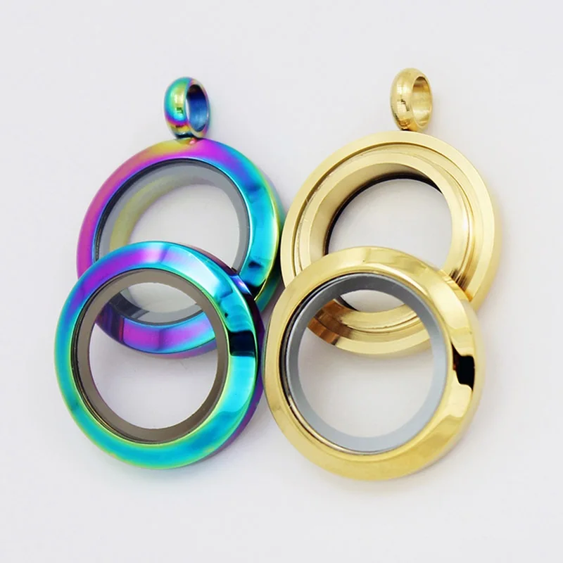 20mm Stainless Steel Twist Screw Glass Floating Living Memory Lockets Pendant Jewelry Gifts Can Put in Charms Mini Photo | Украшения и