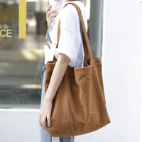 2022 new simple large capacity canvas bag light solid color single shoulder womens bag leisure retro shopping bag handbag