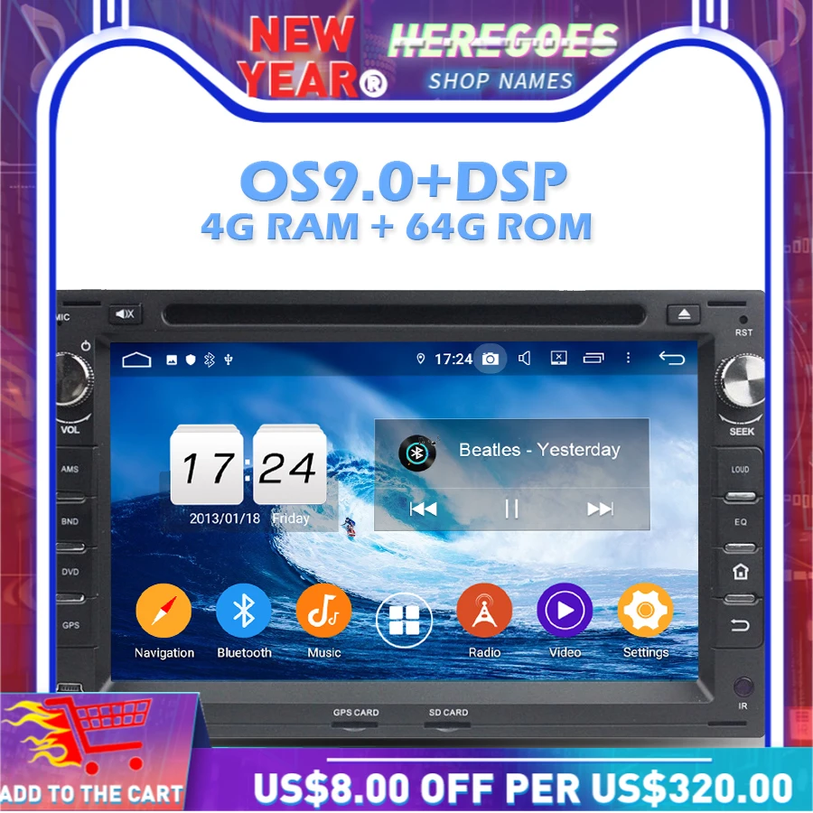 Автомобильный DVD плеер IPS DSP Android 10 0 4 Гб ОЗУ 64 ПЗУ Wi Fi 4G Bluetooth RDS радио GPS карта для VW