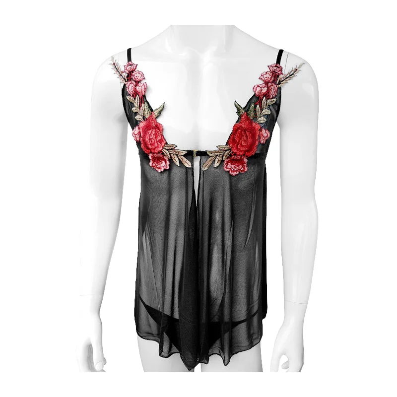 Мужское нижнее белье Sissy комплект Прозрачная латексные мини платье с стринги гей