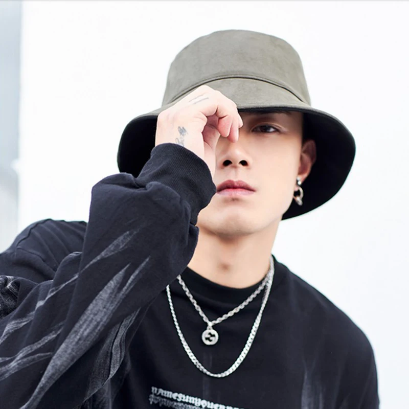 Двусторонняя теплая Панама для мужчин модная уличная замшевая плотная шапка