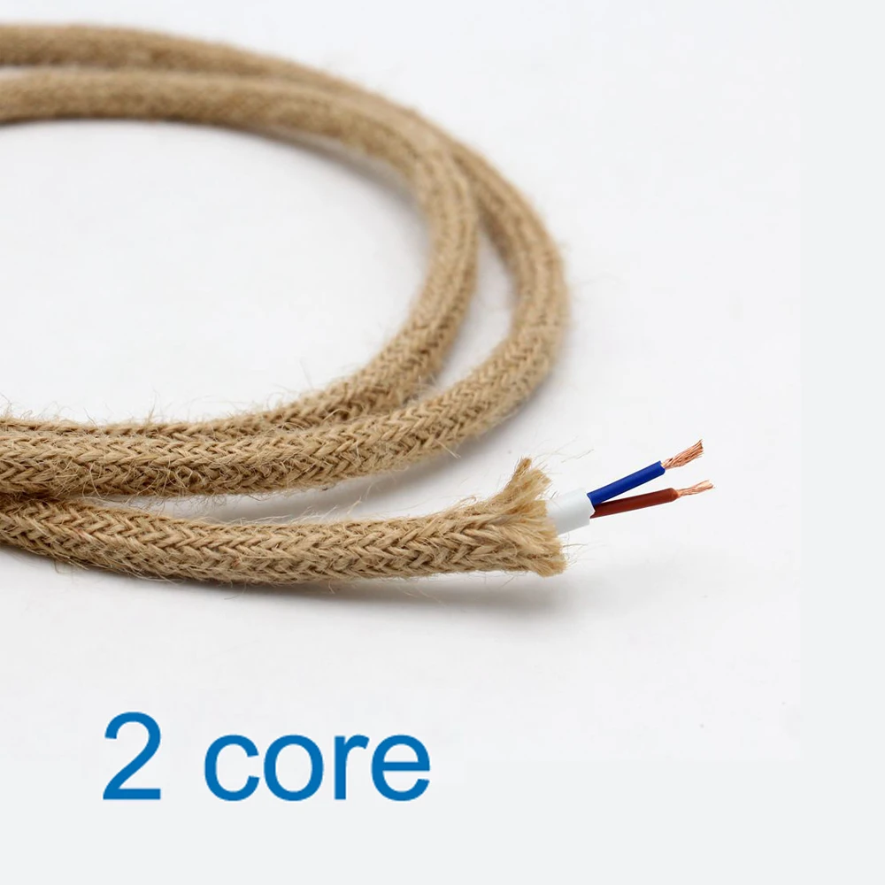 2 четыре ядра 3 Винтаж пеньковая веревка Электрический провод кабель с