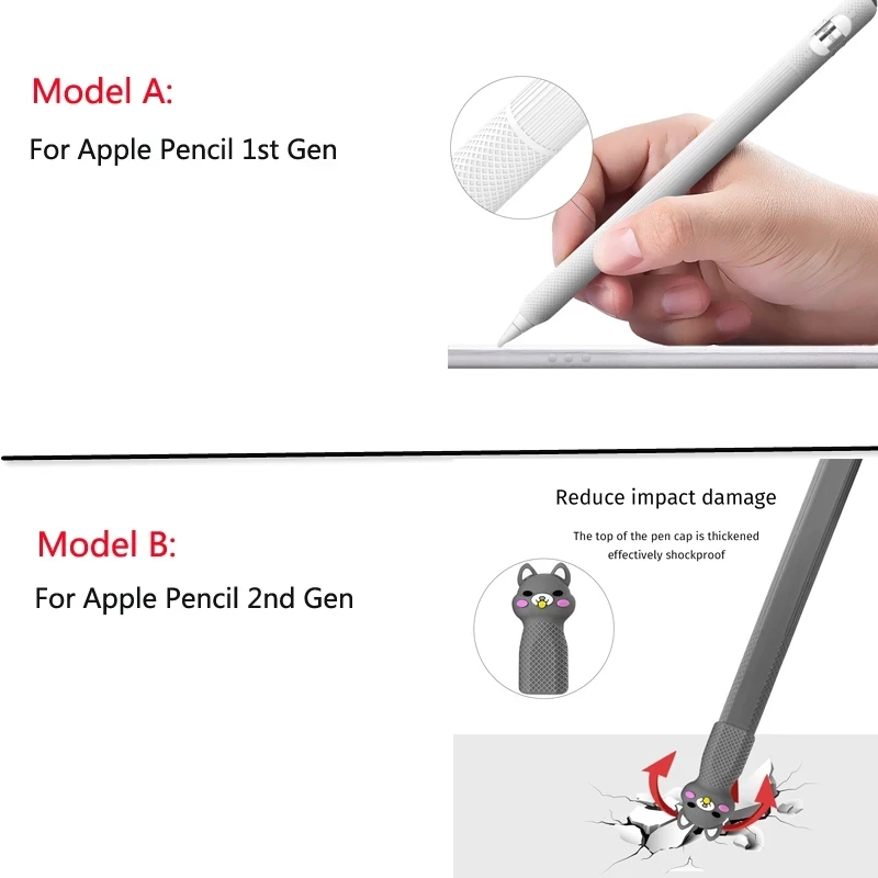 Силиконовый мультяшный милый чехол для ручки защитный стилуса Крышка с