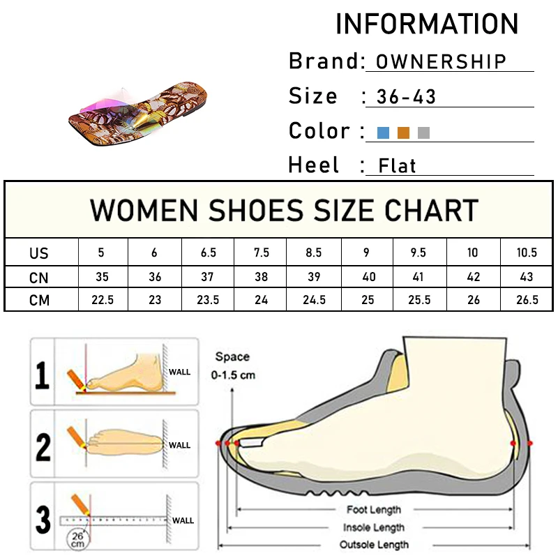 

2021 Women Square Toe Print Slippers Woman Transparent Flats Female Casual Slides Ladies Comfort Beach Shoes Plus Size Summer