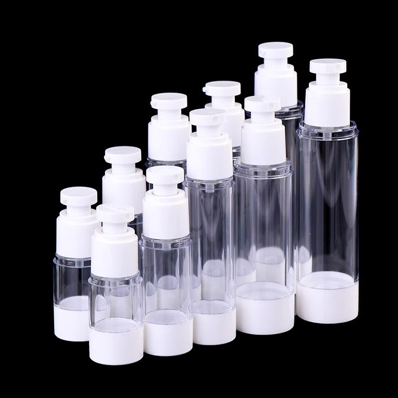 

3pcs 15ml/30ml/50ml/80ml/100ml Airless Lotion Cream Pump Bottle Refillable Empty Clear Travel Containers Liquid Vacuum Press Jar