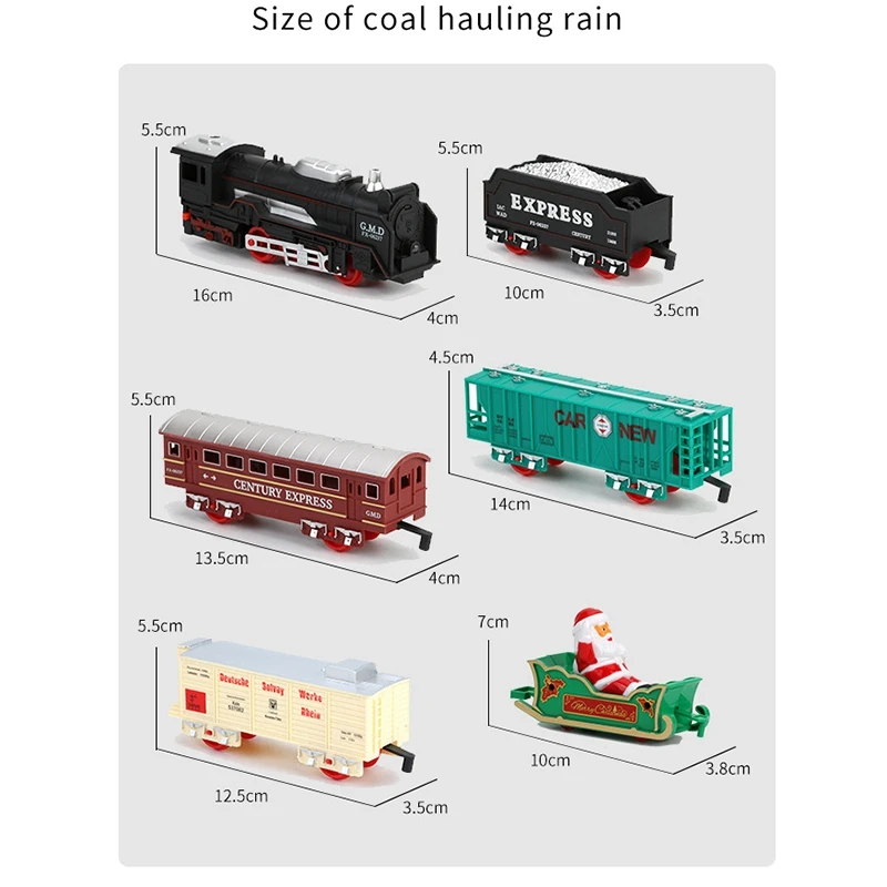 

Electric Christmas Rail Car Train Set Toys with Light and Sound Hangable Christmas Decoration Toys for Christmas Tree