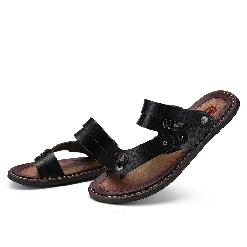 

NiceMen's Sandals Open Toe Slip On Vogue Casual Shoes Male Slippers Roman Summer Beach Sandalies Plus Size Nice new