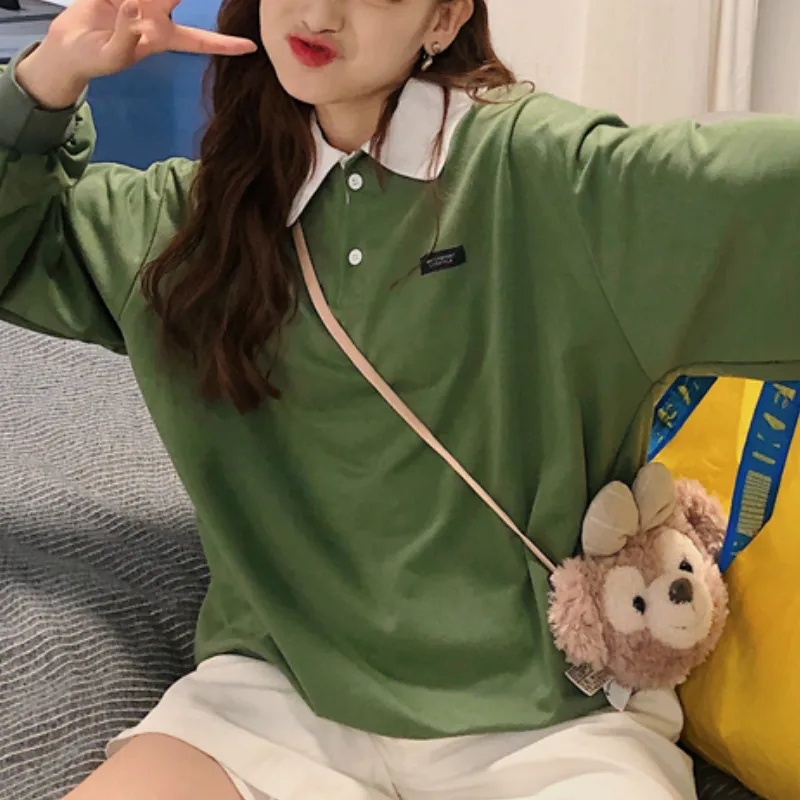 Женские толстовки с принтом свободные пуловеры длинным рукавом свитшоты в