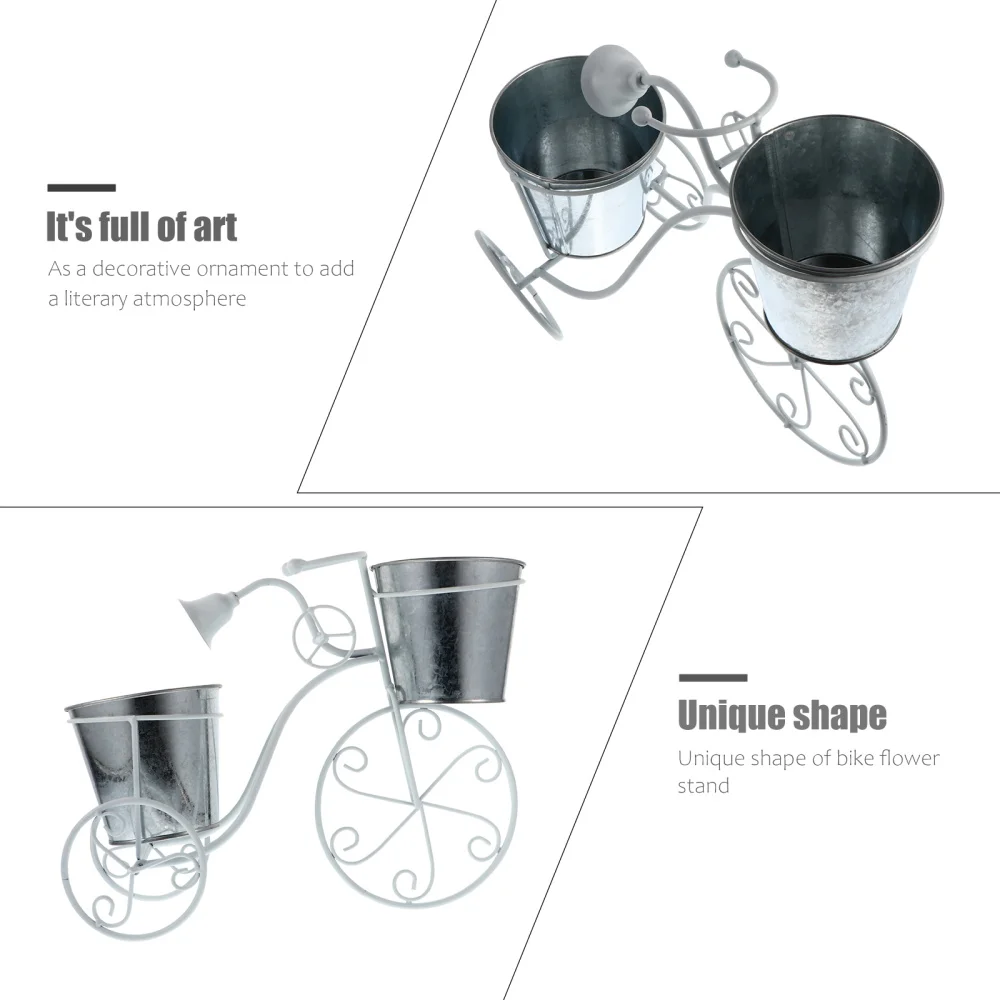 

1PC Iron Art Bike Plant Stand Exquisite Flower Pot Bike Shape Plant Holder