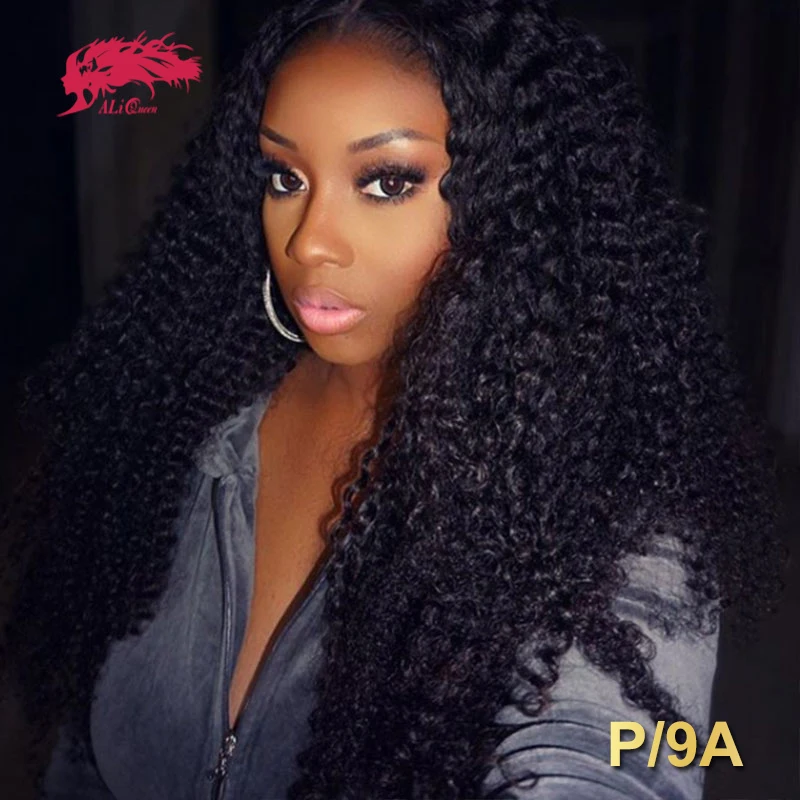 

Ali Queen Hair Kinky Curly 13x4/13x6 Lace Front Wig 8”-24” Natural Color 130%/150%/180% Density Brazilian Remy Human Hair Wigs