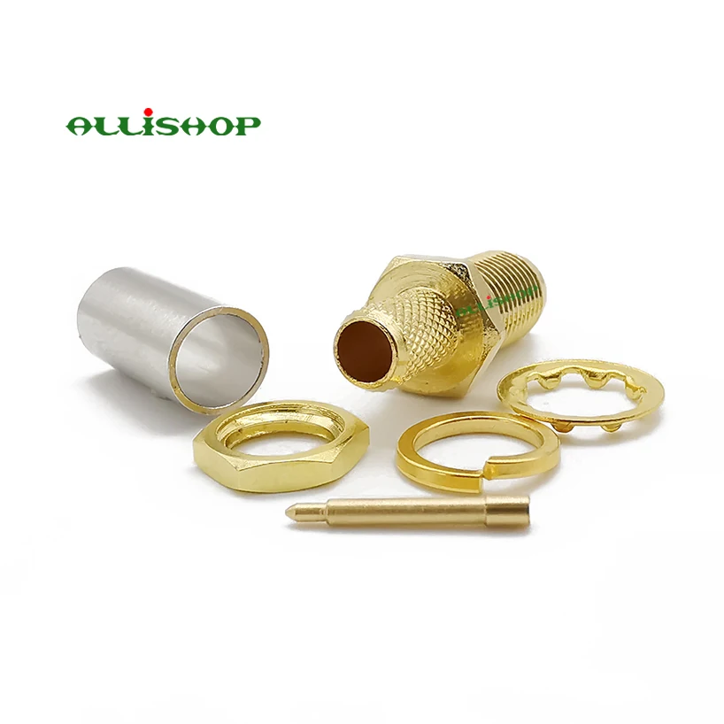 2 шт. радиочастотный соединитель RP SMA гнездовой штырьковый обжимной RG58 RG142 LMR195 RG400