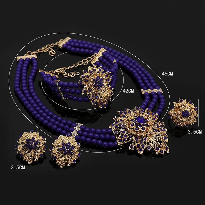 

Fani Fashion African Beads Jewelry Set Wholesale Exquisite Dubai Gold-colorful Jewelry Set Brand Nigerian Wedding Bridal Bijoux
