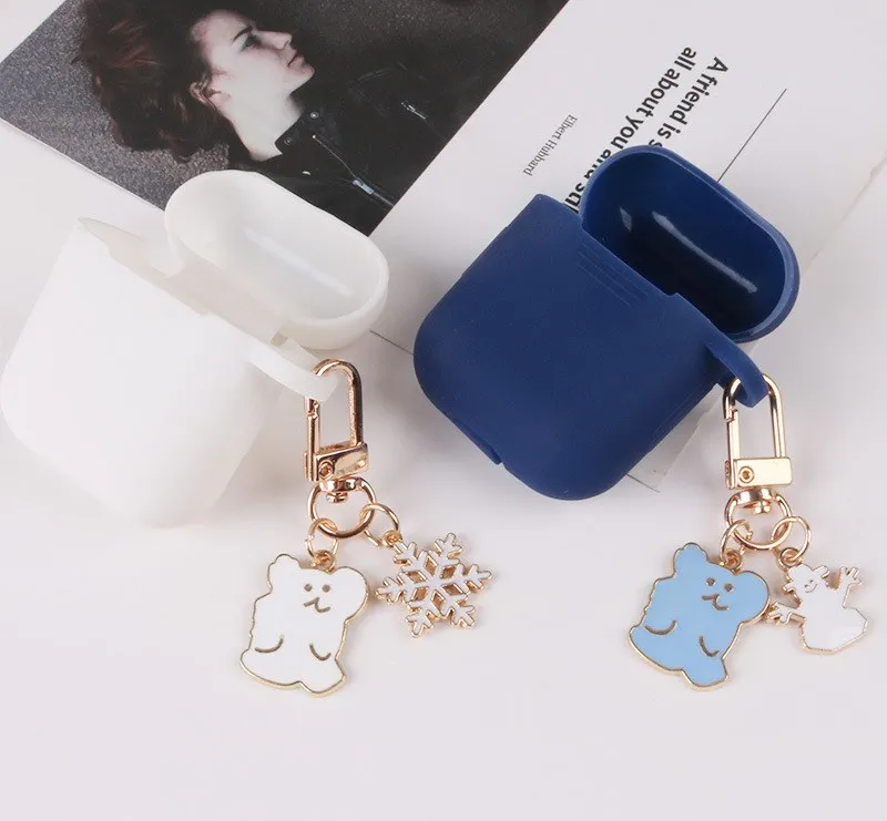 Аниме медведь Снежинка брелок для женщин металлический кольцо влюбленных в