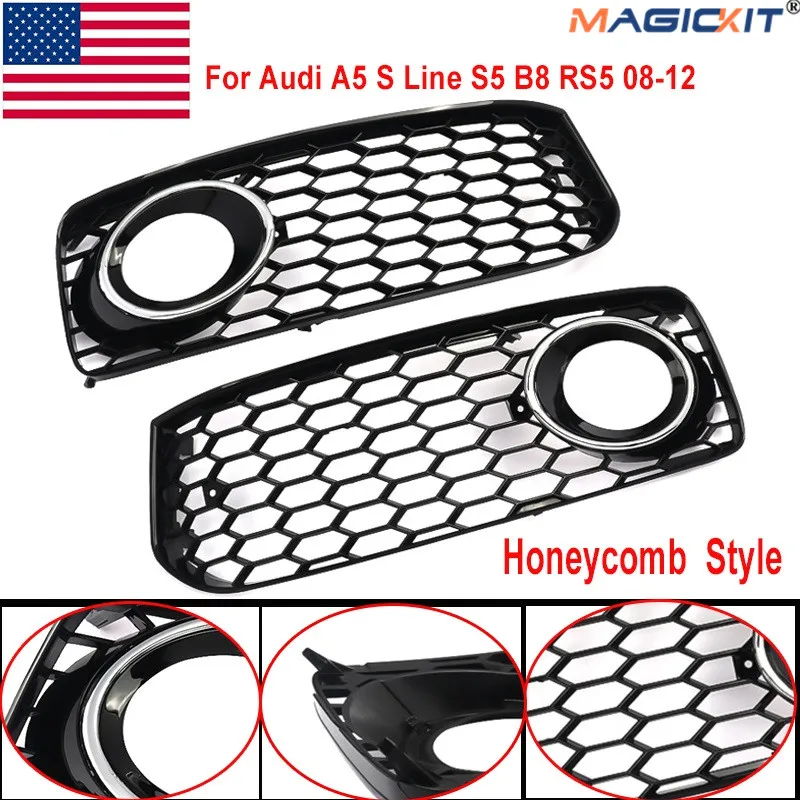 MagicKit решетка для переднего бампера противотумансветильник фары гриля Audi A5 S Line S5