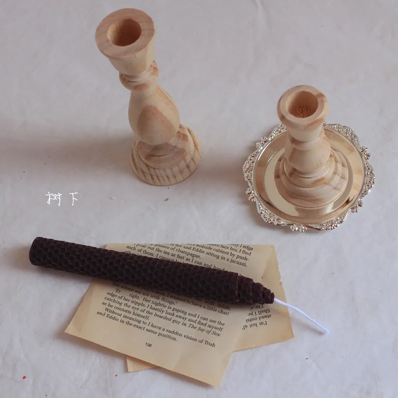 Деревянный Старинный держатель для свечей Nordic романтический подсвечник простой