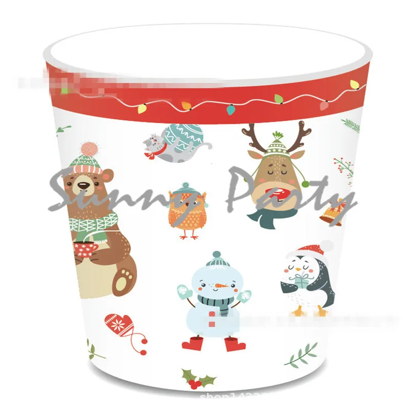 32 шт/лот новогодний Рождественский тематические праздничные бумажные тарелки