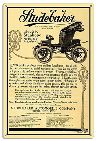 

ArtFuzz Studebaker Stanhope Model 22b Reproduction Vintage Metal Sign 12x16