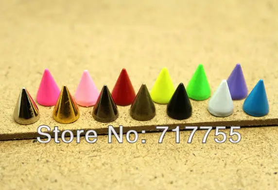 

Fashion Metal Spike 10mm mint green/orange and all color Cusp Rivets Punk Rock Biker CollarCraft DIY 100pcs/lot free Shipping!!