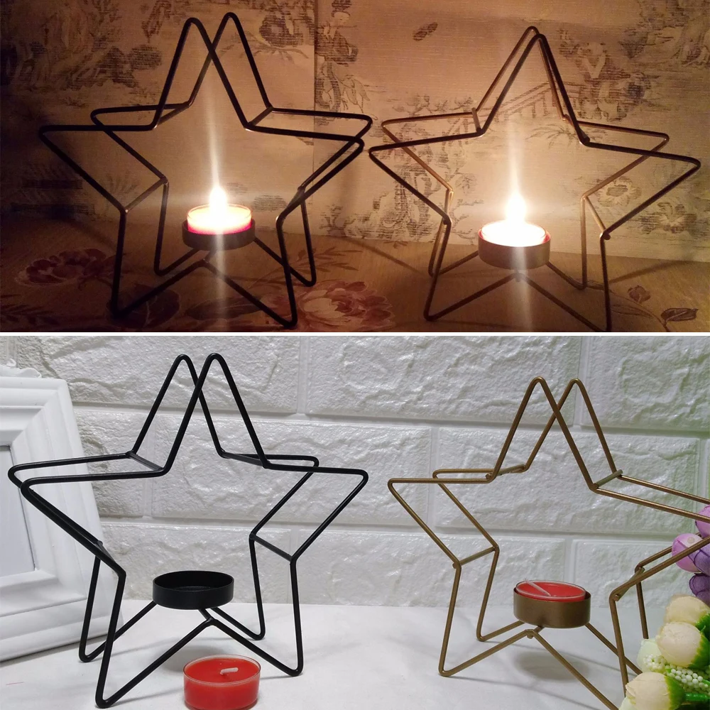 

Five-pointed Star Candlestick Dinner Wall Christmas Party Candle Holder Dcor V1