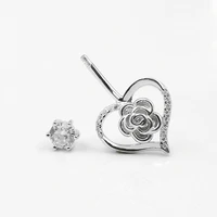 miqiao heart rose navel piercing belly button body rings 925 sterling silver woman sunlight fashion jewelry pin length 6 8 10 mm