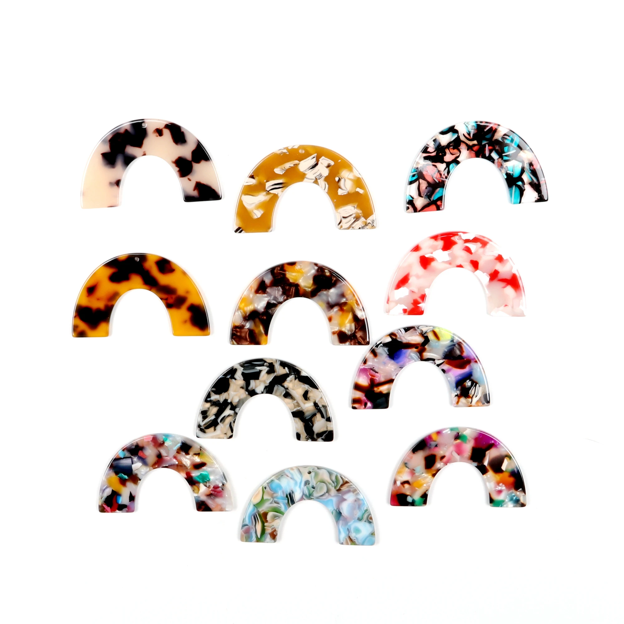 Акриловые подвески для сережек полуовальные Подвески черепахового цвета u