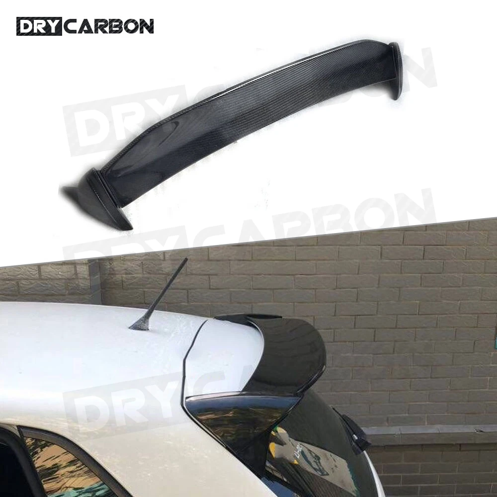 

Carbon Fiber Car Rear Roof Spoiler Wings For Volkswagen VW Polo Spoiler 2014-2018 ABS Black Car Trunk External Trim Decoration