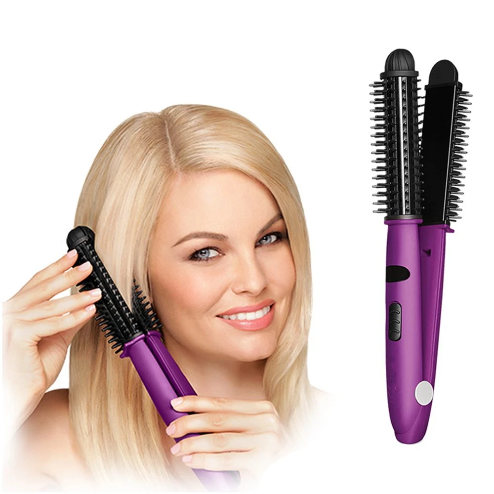 2 в 1 дорожный выпрямитель для волос и бигуди утюжок завивки с регулируемой