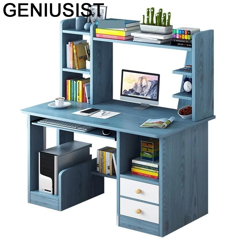 

Escritorio De Oficina Escrivaninha Biurko Lap Desk Scrivania Notebook Computer Stand Bedside Laptop Mesa Table With Bookshelf
