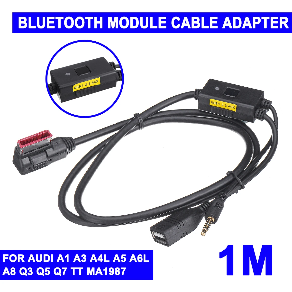 Автомобильный адаптер AMI MMI bluetooth для Audi A5 A6L A8 Q5 Q7 MA1987 аудио AUX музыкальный кабель