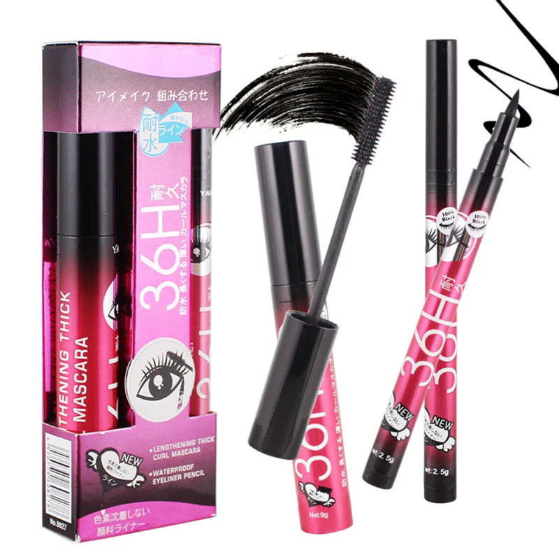 Набор для макияжа глаз 2 в 1 стойкий водостойкий набор подводка Удлиняющая Тушь