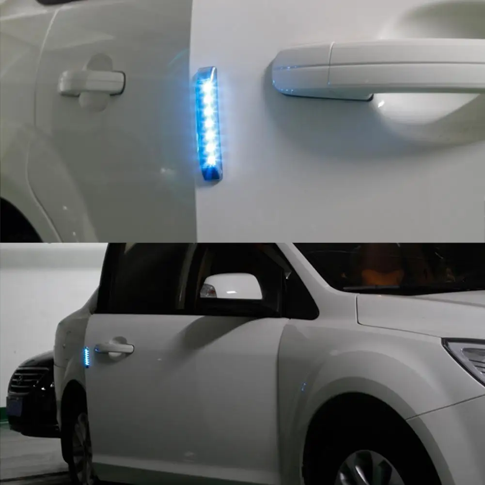 Car Door Anti-Static Solar Energy Protector Bumper Bar Light Accessories Auto Anti-Collision Crash Decoration LED X1B2 | Автомобили и