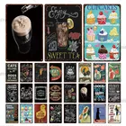 Жестяной металлический декор, винтажный металлический знак для кофейных напитков, железная листовая живопись, декор для кафе, ресторана, магазина напитков, ремесло 20*30 см