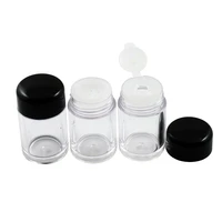 5g 10g plastic clear empty loose powder pot bottle with sieve cosmetic makeup jar container portable sifter with black cap 30pcs