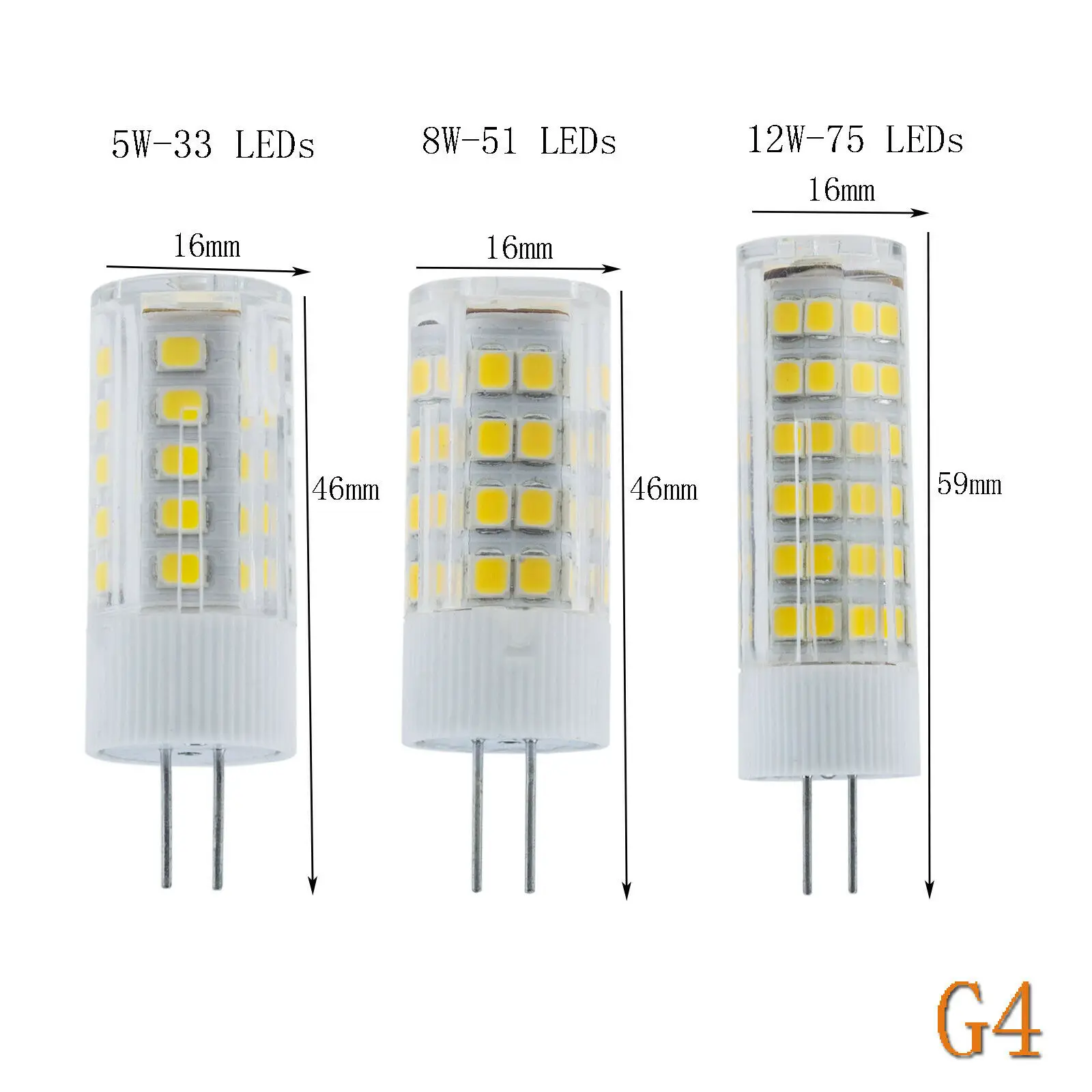 10PCS Led Лампочка G4 G9 E14 5w 8w 12w Ac Cob 45w 220v Холодная лампа Галогенная люстра Kaguyahime