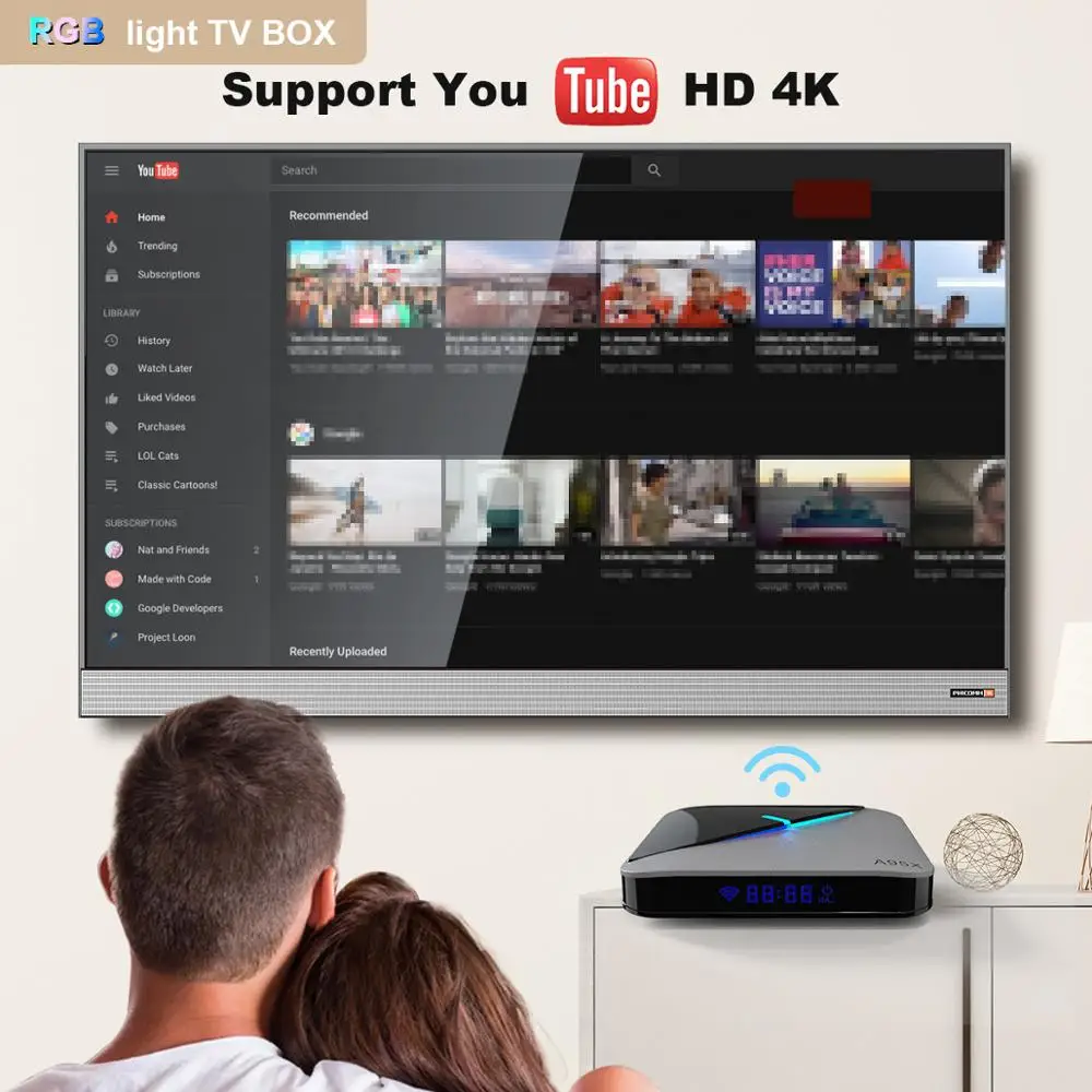 Умная ТВ приставка A95X F3 Air Android 9 0 RGB светильник Amlogic S905X3 8K 4K Youtube Netflix 16 ГБ 32 64