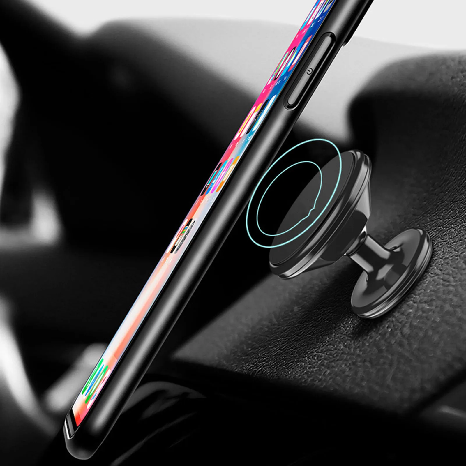 

2021 Rotating Magnetic Phone Holde Bracket Reusable Non-marking Car Phone Navigation Bracket with Center Console 4 Core Magnet
