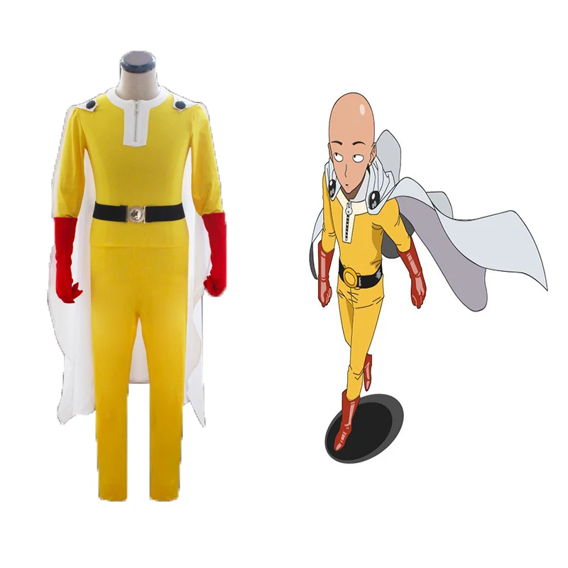 Костюмы для косплея Аниме ONE PUNCH MAN Сайтама костюм Комбинезоны Хэллоуина