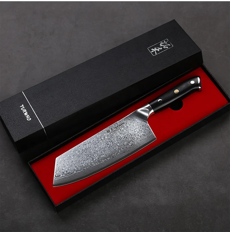 TURWHO 7,5 ''профессиональный нож мясника японский дамасский стальной нож очень острый разделочный нож кухонный поварской нож шеф-повара