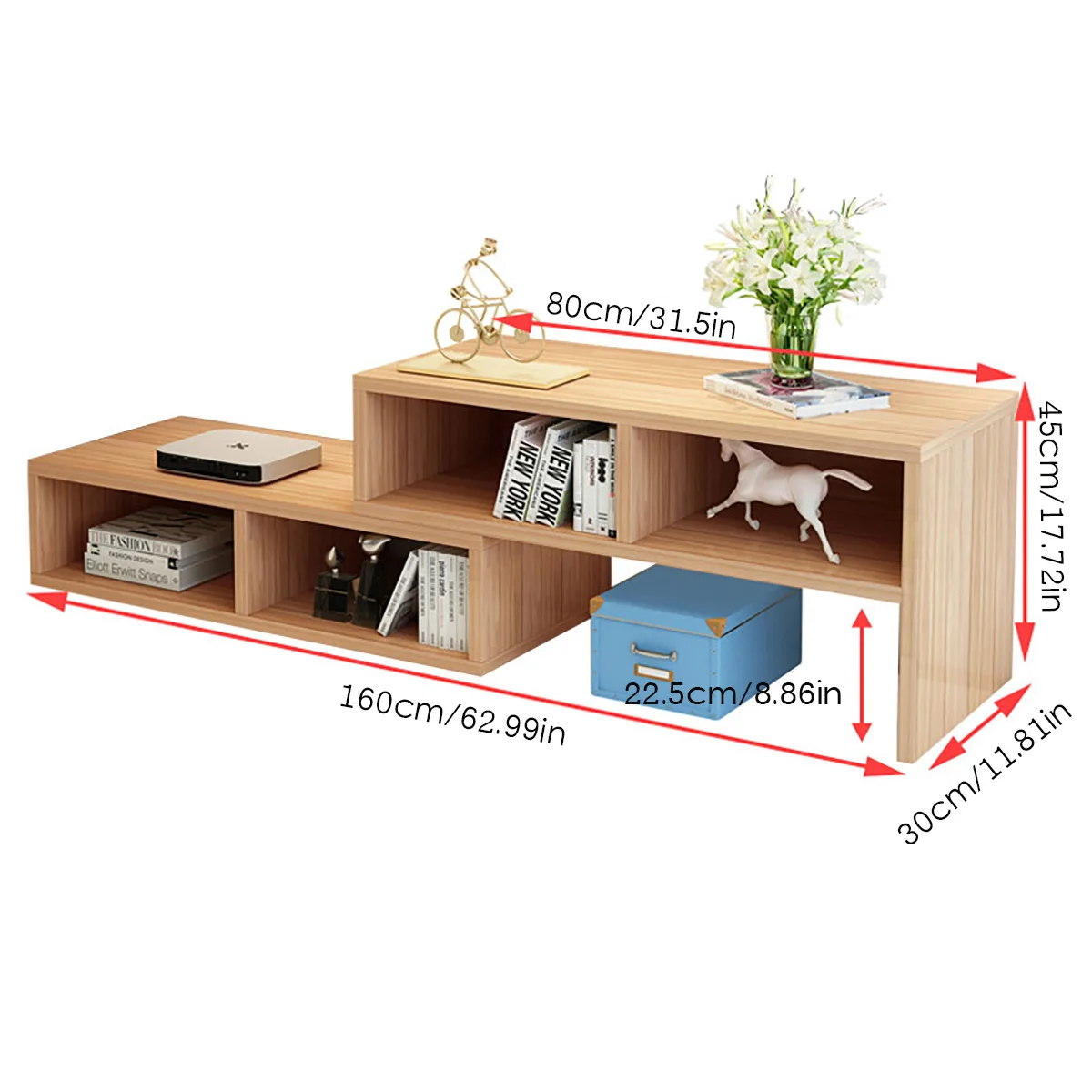 

63 Inch Modern TV Stand Cabinet Storage Shelf Floor Ark Free Combination Cabinets TV Bench Unit Home Living Room Furniture
