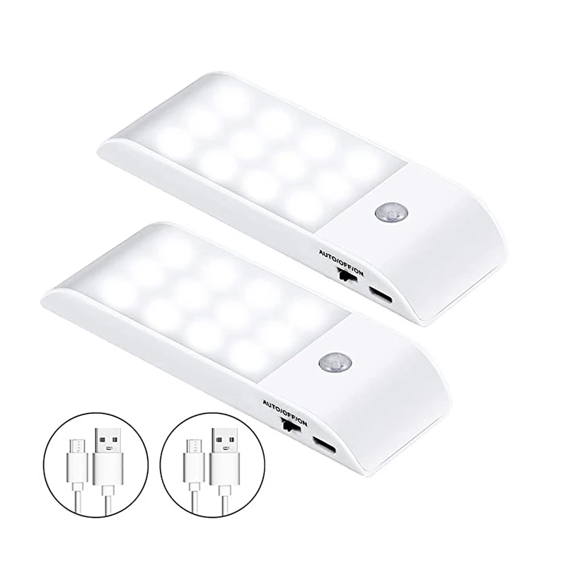 

2Pack PIR Motion Induction Sensor Light Stick-on Wardrobe Night Light Staircase Kitchen Closet Aisle Wall Lamp LED Cabinet Light