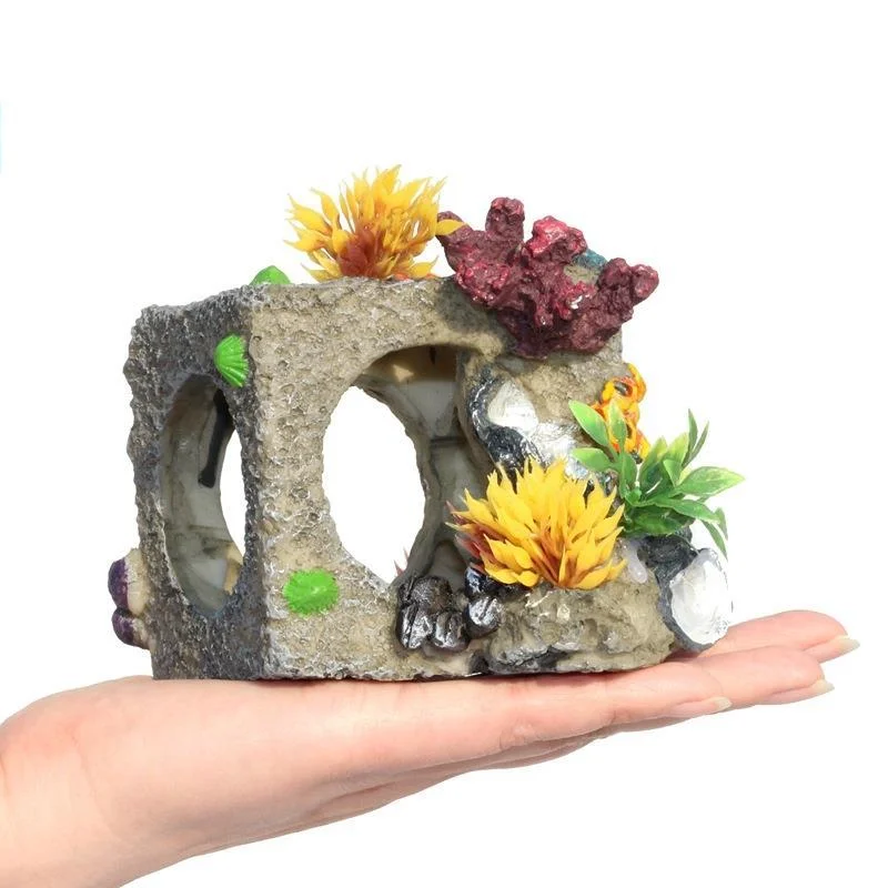 

Aquarium Decoration Fish Shelter House Coral Reef Fish Tank Landscaping Ornaments Aquascape Landscape Home Decor Accessories