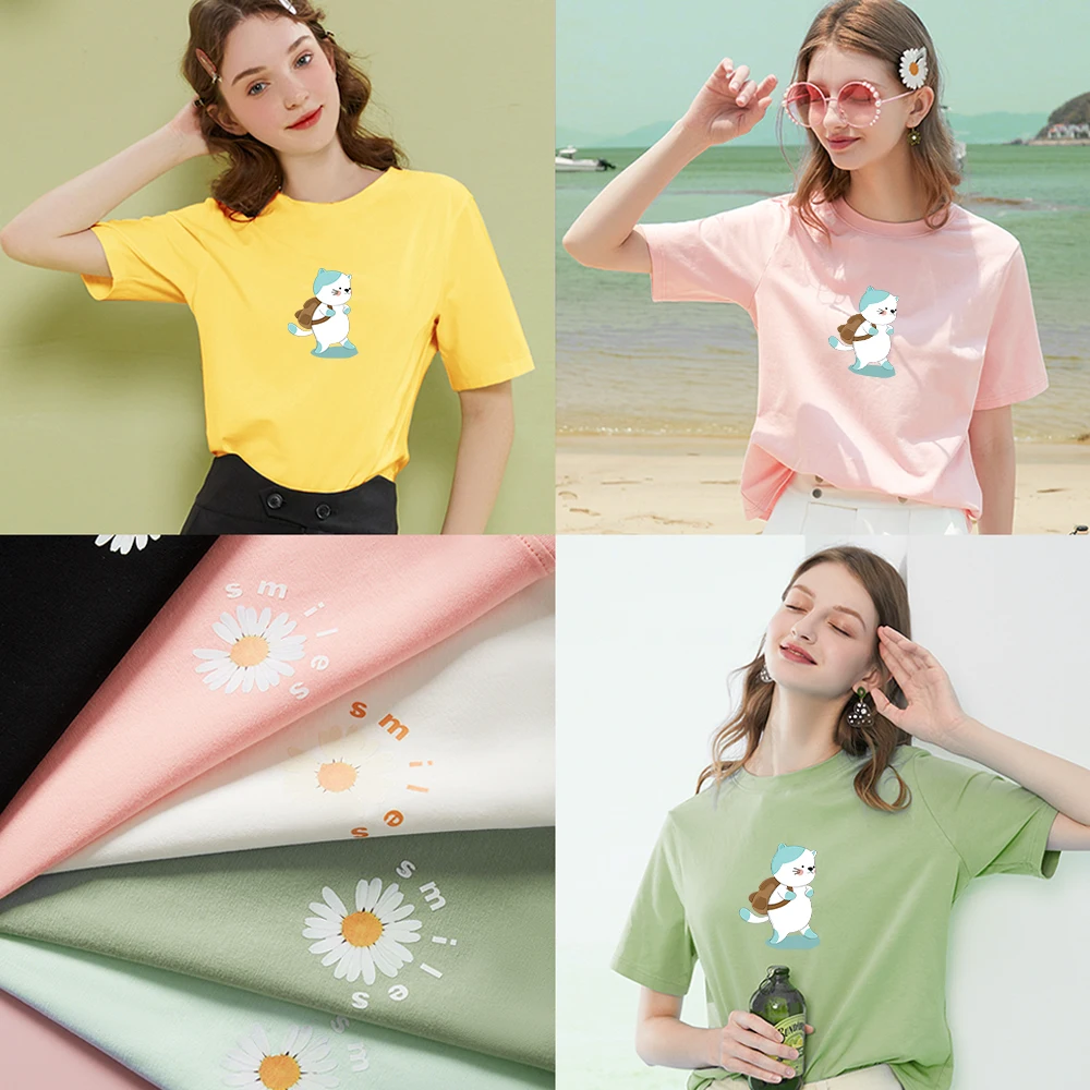 

tshirt cute and good-looking T-shirt 100% pure cotton creative printing T-shirt casual loose oversized T-shirt
